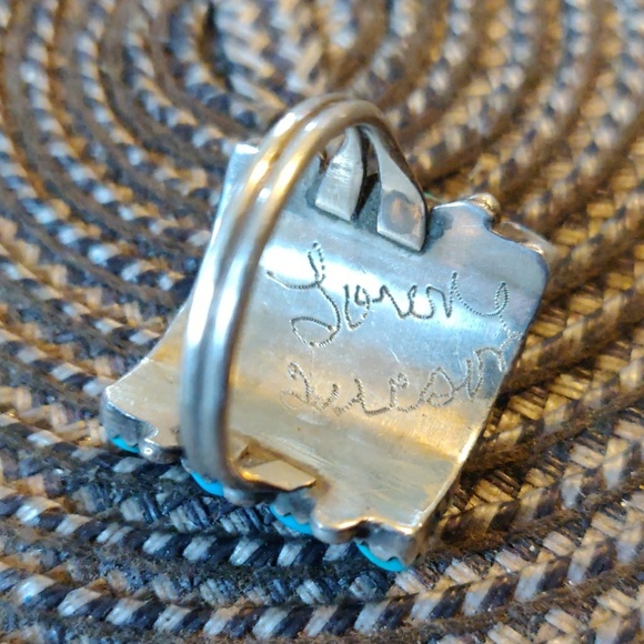 Signed turquoise ring Native American - Picture 2 of 4